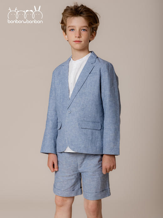 棉麻西装上衣短裤套装 商品图1