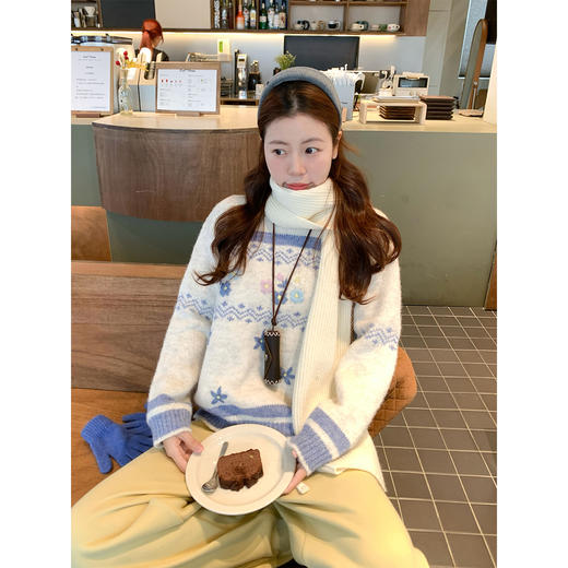 <曾小咸推荐>3.22现货秒杀 ！微信超特价！韩系撞色提花毛衣 日常219.99 立减120 秒杀99.99！！ 商品图3