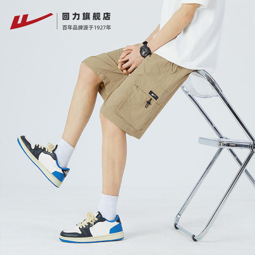 回力工装短裤男士夏季外穿冰丝薄款运动裤休闲宽松潮流速干裤子男 商品图3