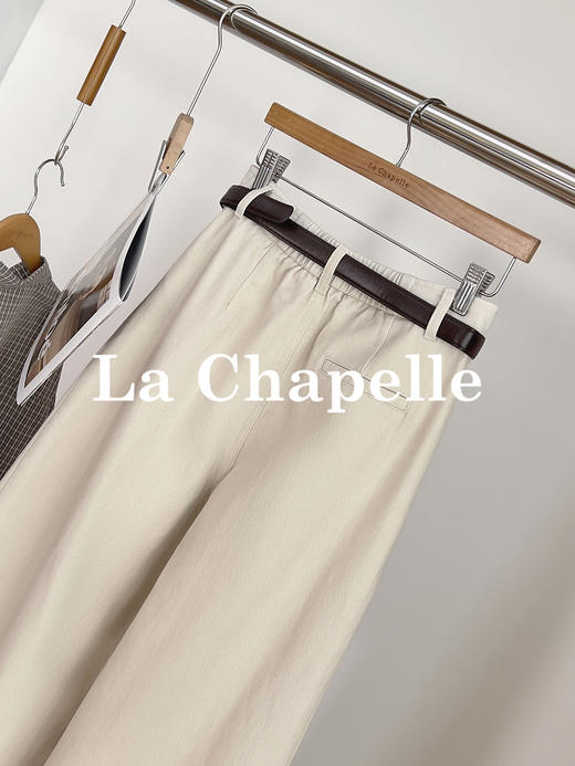 会员福利【100棉~高品质】拉夏贝尔/La Chapelle高级垂感磨毛加厚休闲直筒裤显瘦显高阔腿裤（附腰带） 商品图6