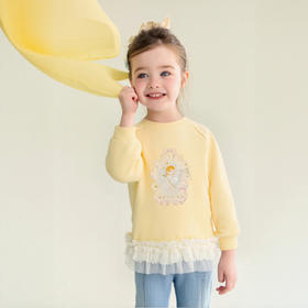 笛莎Deesha 童装女童卫衣2026春新款甜美精灵印花卫衣