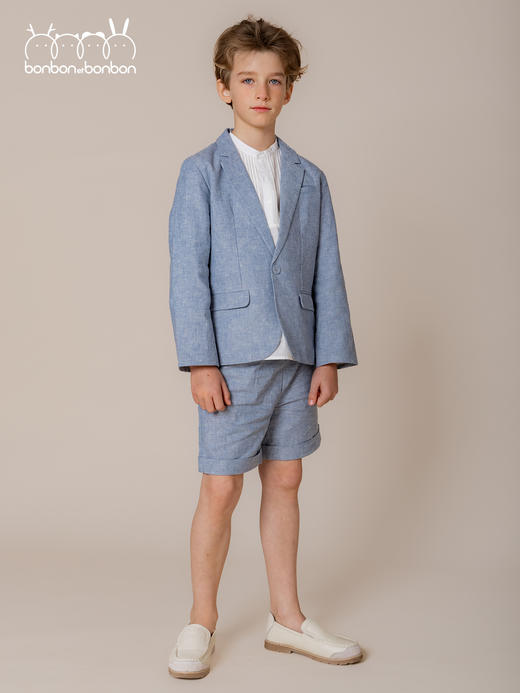 棉麻西装上衣短裤套装 商品图0