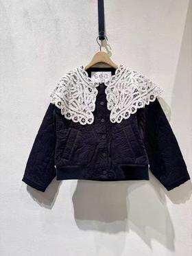 女款拼接蕾丝夹克外套he