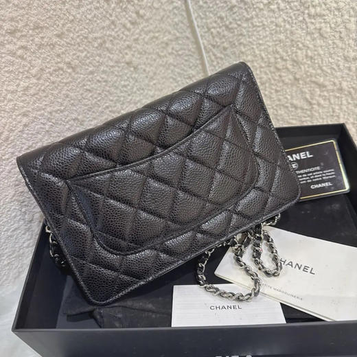 Chanel woc 黑银 荔枝纹牛皮 斜挎包 商品图1