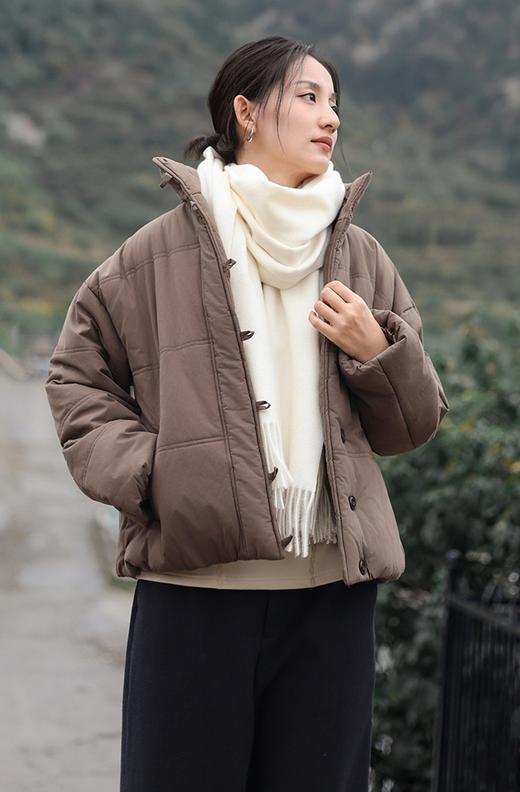 冬季棉服砂洗休闲夹棉素素文艺大气棉服 商品图11