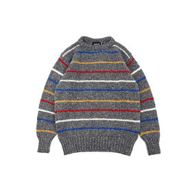 Howlin SIX BLADE KNIT 男女中性款条纹绵羊毛圆领毛衣