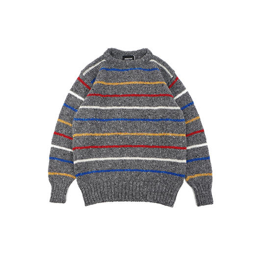 Howlin SIX BLADE KNIT 男女中性款条纹绵羊毛圆领毛衣 商品图0