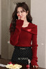 鹿向南「果园暖织」圣诞新年法式红色针织衫女秋冬内搭设计感上衣 商品缩略图5
