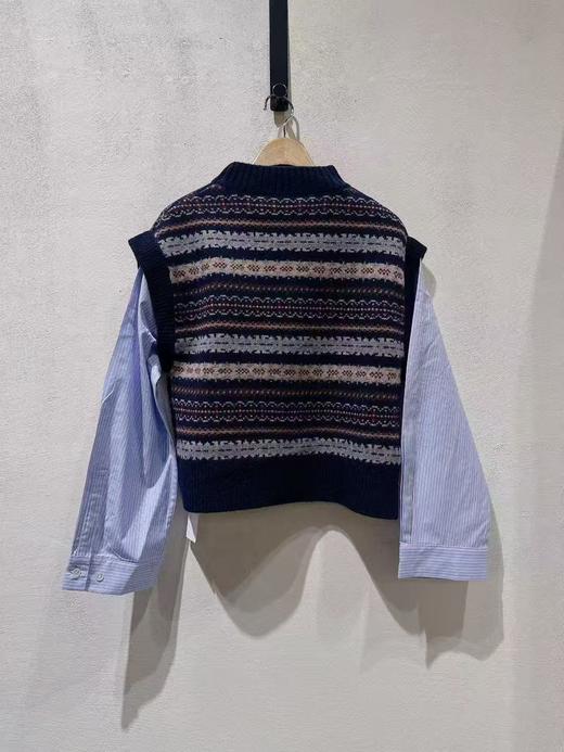 女款衬衫袖针织马甲背心毛衣la 商品图1