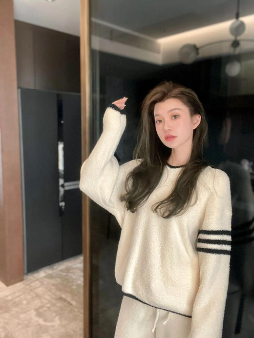 温暖治愈~秋冬连帽简约款软绵绵家居服休闲套装 可外穿自带慵懒松弛感 商品图1