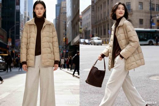 582106极简风一手长翻领羽绒服 商品图3