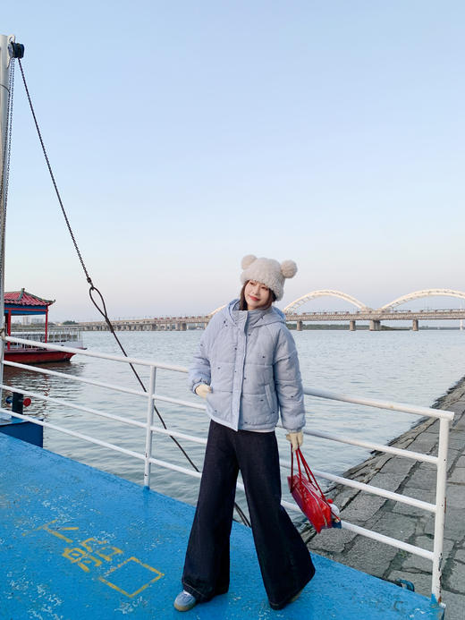 <曾小咸推荐>现货秒杀 ！微信超特价！韩系蓝白条纹连帽棉服 日常389.99 立减220 秒杀169.99！！花灰色绣花长袖t恤植绒 日常169. 秒杀89.99！ 商品图8