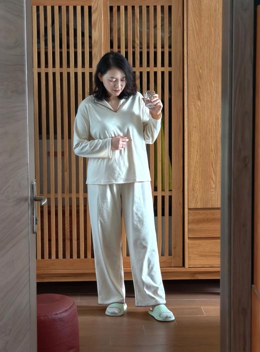 【暖绒睡衣】印篱YINGLI秋冬新款男女款双面暖暖绒V领家居服聚暖发热睡衣套装 1000g高品质 商品图3