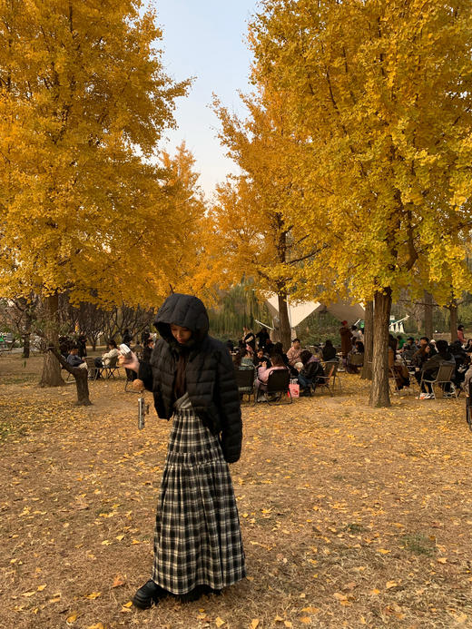 Read Nameless /黑色戴帽大排骨羽绒服+磨毛厚格子长裙 2025/12/20 商品图7