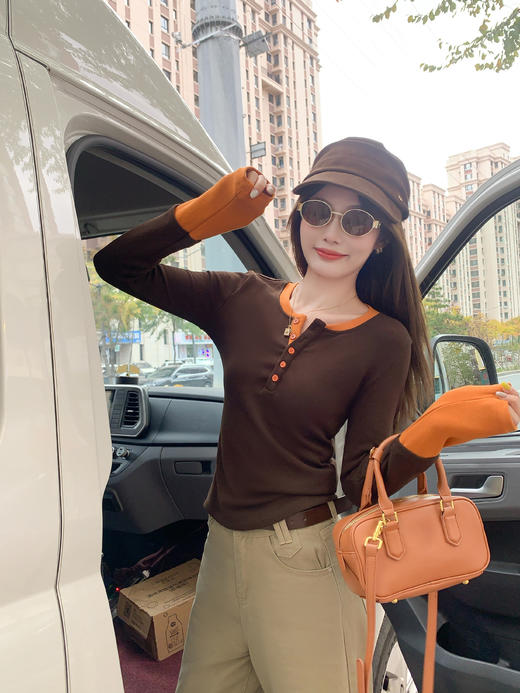 <曾小咸推荐>现货秒杀 ！微信超特价！假两件拼色长袖t恤 日常149.99 立减80 秒杀69.99！！ 商品图12