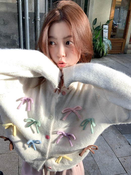 <曾小咸推荐>现货秒杀 ！微信超特价！韩系蝴蝶结毛衣开衫 日常189.99 立减100 秒杀89.99！！ 商品图13