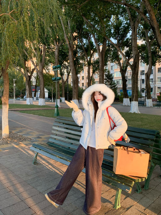 <曾小咸推荐>现货秒杀 ！微信超特价！韩系蓝白条纹连帽棉服 日常389.99 立减220 秒杀169.99！！花灰色绣花长袖t恤植绒 日常169. 秒杀89.99！ 商品图9