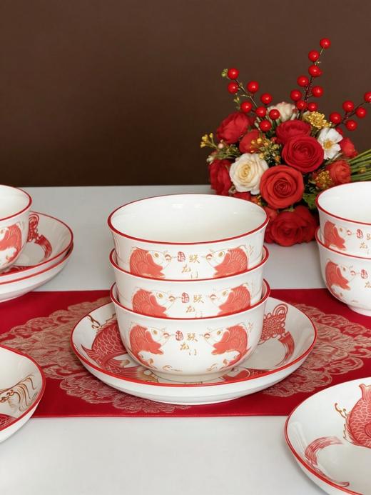 🌸【手慢无！这跃龙门锦鲤碗盘我直接按头安利🔥】 谁懂啊！💥刚拆箱就被全家夸爆的“跃龙门”碗盘，🥰今天给你们搞到福利团了❗  商品图4