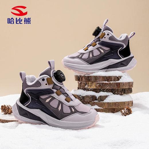 哈比熊加绒冬季儿童二棉保暖运动鞋户外男女童校园纽扣鞋 商品图2