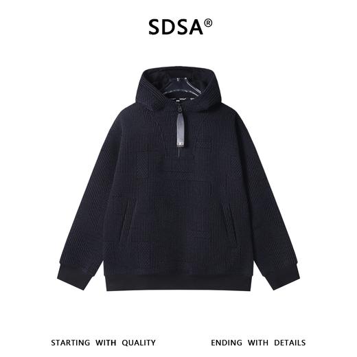 WY1563SDSA男士秋冬新款痞帅男装时尚竖纹半拉链立领卫衣百搭套头上衣 商品图1