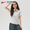 回力白色T恤女正肩短袖2025夏季新款圆领棉质短款上衣修身打底衫 商品缩略图2