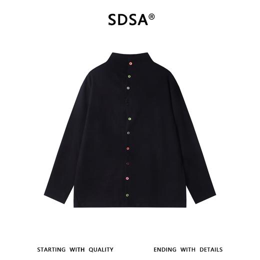 T5089SDSA男士秋冬新款痞帅男装简约彩色纽扣开衫立领长袖T恤百搭时尚 商品图1