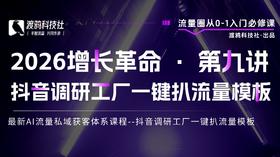 2026增长革命 · 第九讲 抖音调研工厂一键扒流量模板