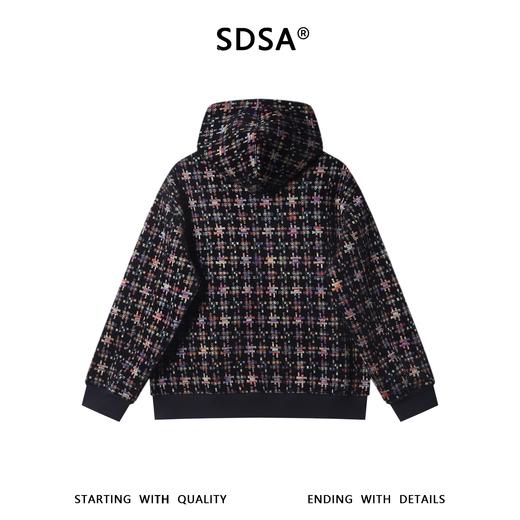 WT353SDSA男士秋冬新款痞帅男装简约撞色拼图碎片拉链立领连帽卫衣百搭 商品图5