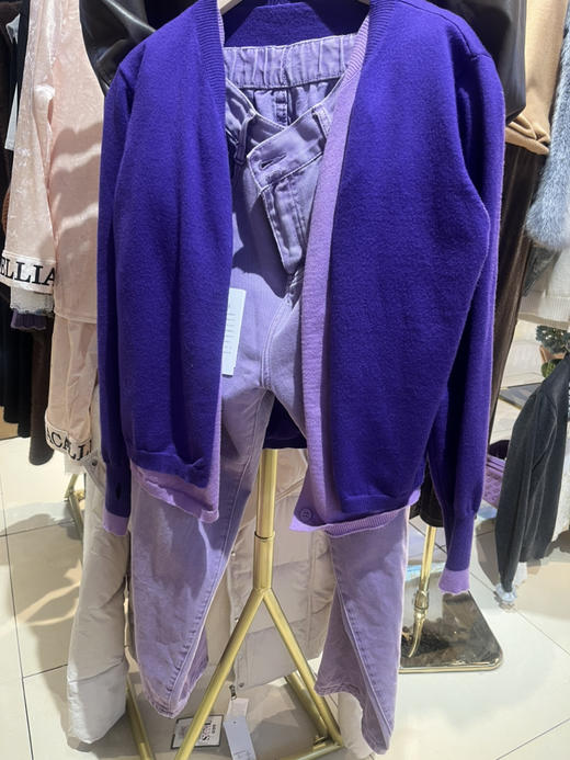 【岁末秒杀】紫色假两件套毛衣+紫色裤子-仅一套样品 商品图1