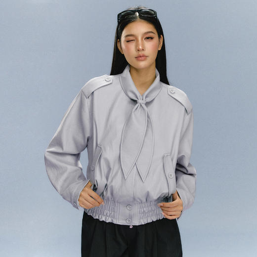 Ariseism 美式复古设计感皮衣外套女秋冬新款上衣 商品图0