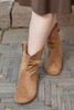 一周发货【💫勃肯短靴】鞋帮面采用真皮牛反绒，内里有加绒&不加绒可选，驼色&黑色可选，鞋跟高1厘米，后跟内增高3厘米，总后跟高4厘米，豆瓣圆鞋头不挤脚，肉肉脚、宽脚都可穿！ 商品缩略图8