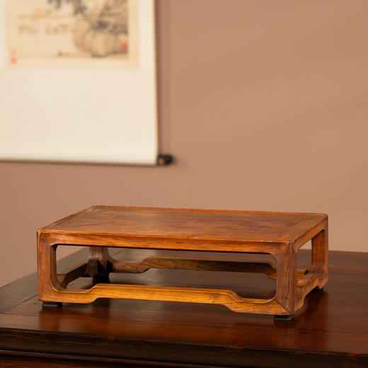 二十世纪	黄花梨拦水线通体打洼四面平器座 商品图0