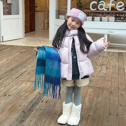 【新国标白鸭绒可溯源】女童时髦加厚轻暖防跑绒奶油泡芙90白鸭绒羽绒服 商品图1