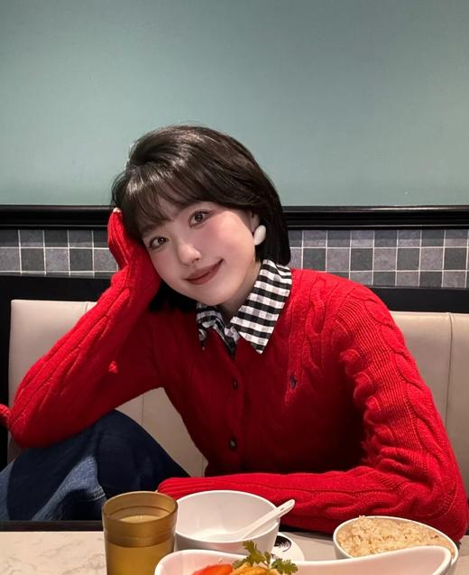 𝐑𝐋拉夫招财红一见钟情圆领开衫拧花百搭毛衫 商品图10