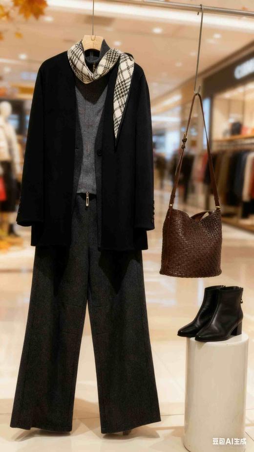 58Q838   假两件羊毛双面尼长西服外套，知性帅气 商品图9