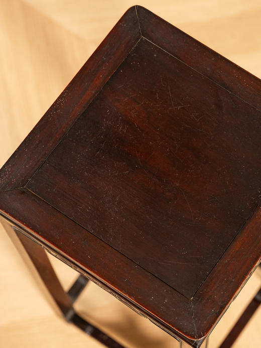 清	红木束腰云纹方形花几摆件 商品图2