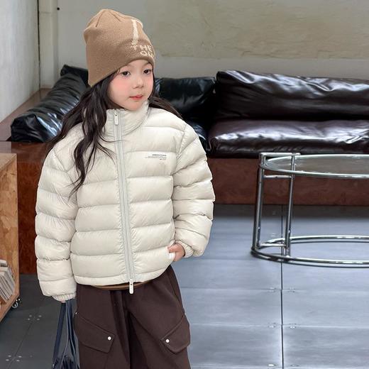 【新国标白鸭绒可溯源】亲子款中性风基础厚实保暖字母立领羽绒服外套 商品图1