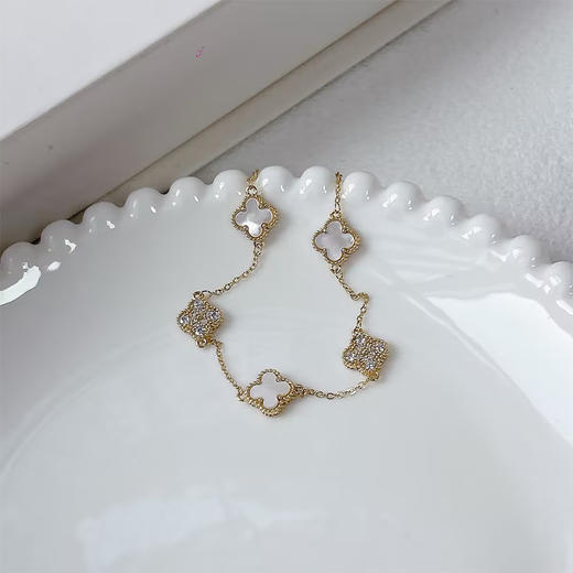 优雅白贝母镶嵌锆石精致细腻手链-纪念日百货门店同款166994914 商品图4