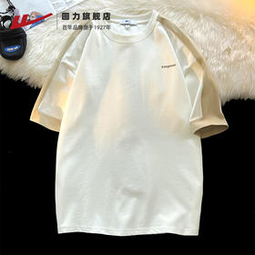 回力新款纯棉短袖t恤男女2025休闲百搭上衣夏季白色半袖打底体恤