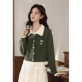 鹿向南【森系奇遇】秋季新款森系慵懒气质假两件毛衣显瘦套装女DYL662165/DYL661292BSQ