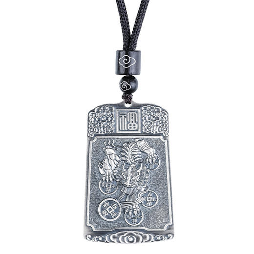 足银貔貅无事牌吊坠复古实心项链挂件 商品图4