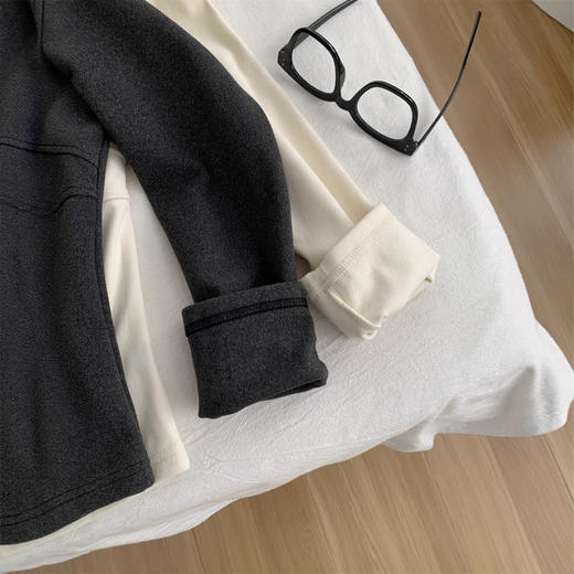 2025秋冬季保暖好看立领拉链衫 加厚韩系插肩长袖卫衣外套可内搭 商品图3