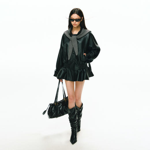 Ariseism 美式复古设计感皮衣女秋冬季新款上衣外套 商品图3