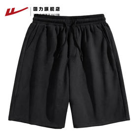 回力麂皮绒美式休闲短裤男新款夏季宽松百搭男生运动五分裤潮