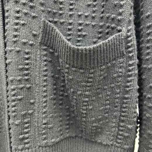 中性款提花V领针织开衫毛衣he011 商品图2