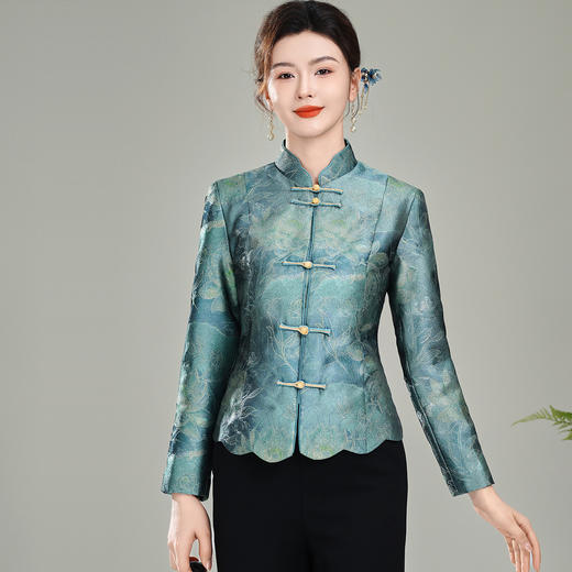 【金荷】冬装夹棉保暖新中式国风开襟唐装外套棉袄上衣T25168 商品图2