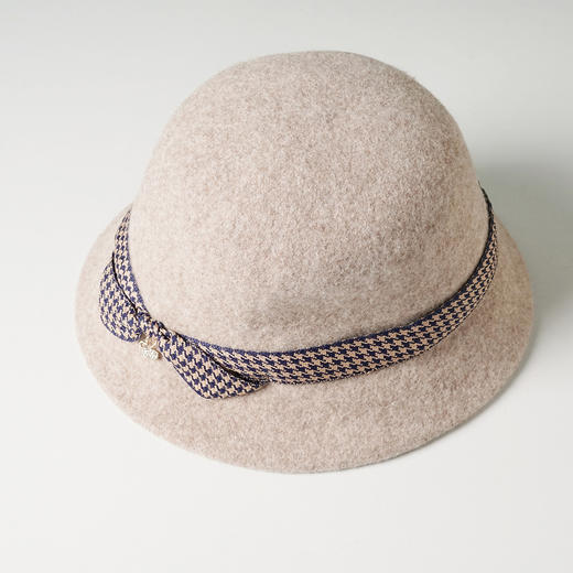 冬季保暖圆顶千鸟格装饰礼帽1022 商品图0