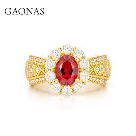 GAONAS 金匠王子 贵气奢华金色戒指11840JR