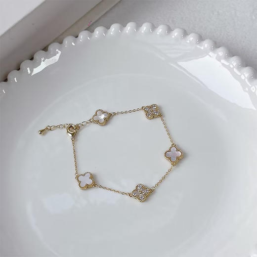 优雅白贝母镶嵌锆石精致细腻手链-纪念日百货门店同款166994914 商品图0