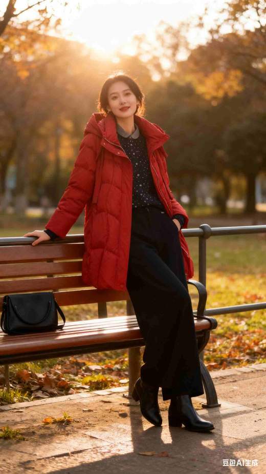 548088时来运转红色鹅绒服 商品图8